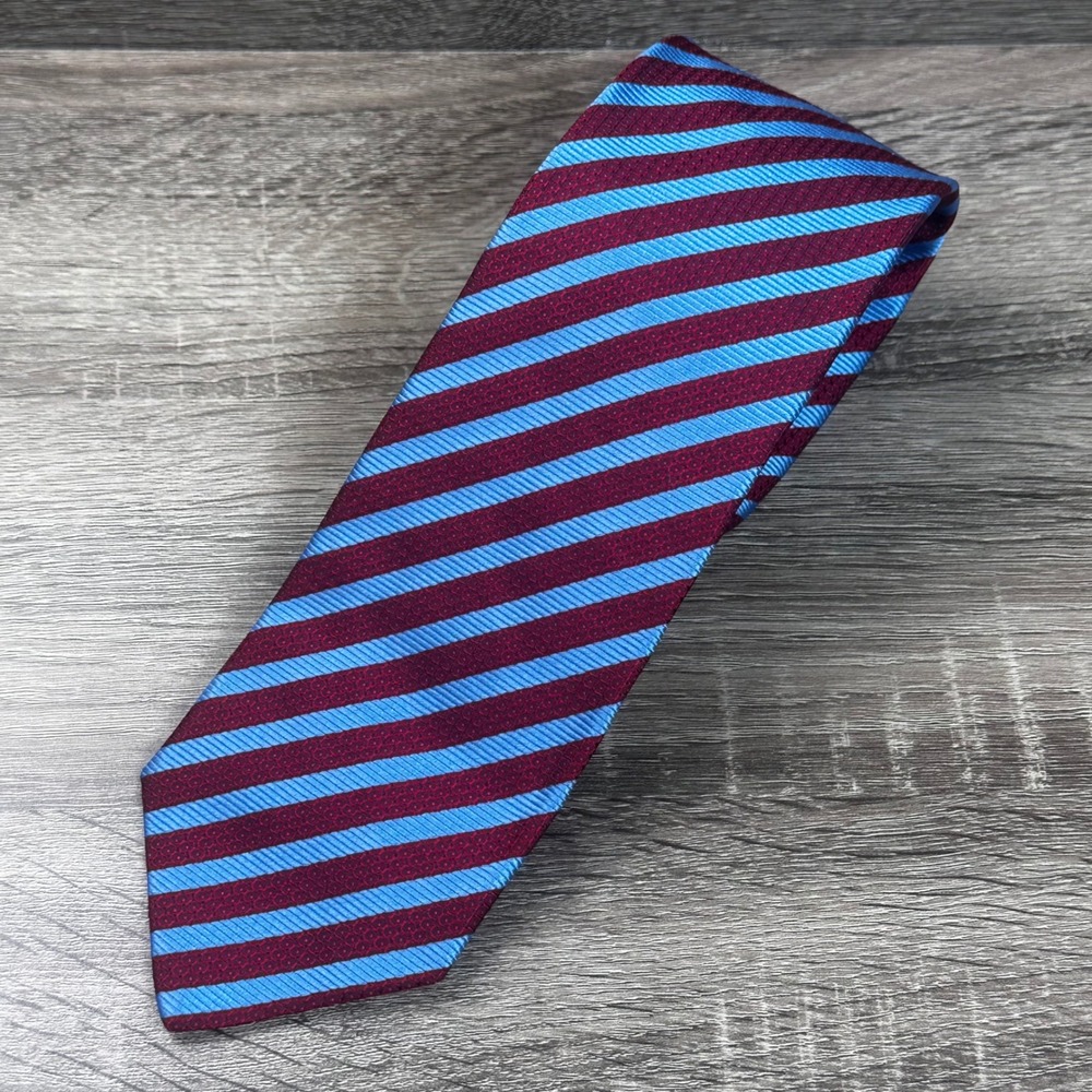 Holland & Sherry Silk Tie Mens Striped Repp Woven London 1836 Preppy Modern USA